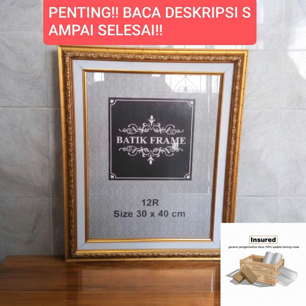 Bingkai/frame/pigura foto 30x40cm/16R/A3.motif ukiran/minimalis.lebar profil Double frame +-6cm.(FRE