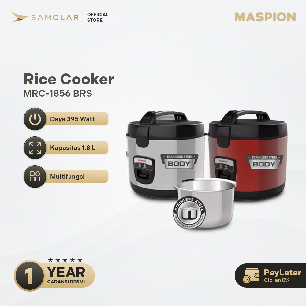 MASPION Rice Cooker Magic Com 1.8 Liter MRC-1856 BRS