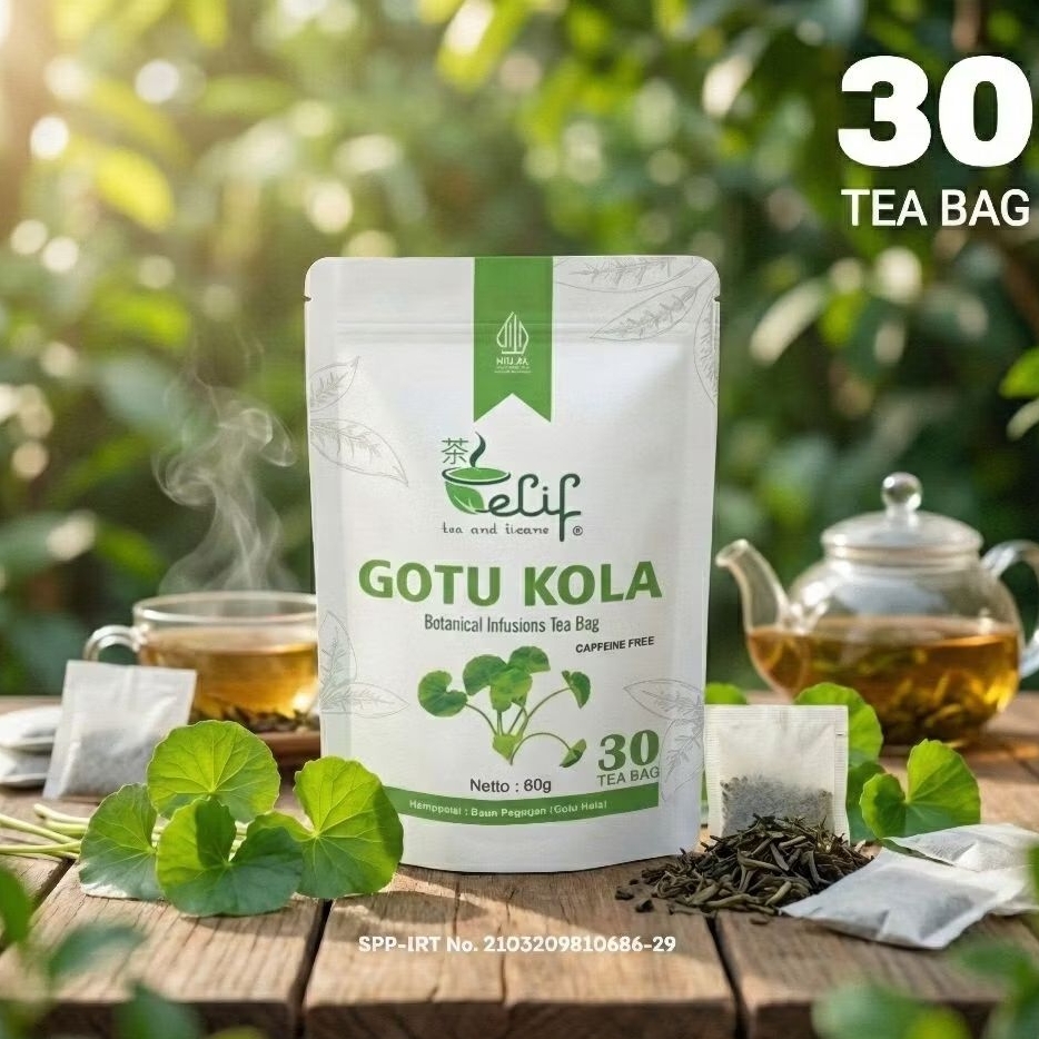 ELIF TEA AND TISANE Gotu Kola Tea | Teh Daun Pegagan | Teh Daun Antanan | Centella Asiatica Tea | 30
