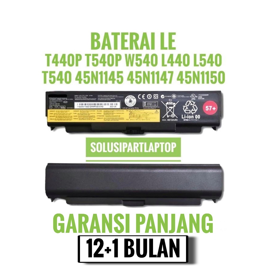 Baterai Laptop Thinkpad W540 T540P L440 T440P L540 57+