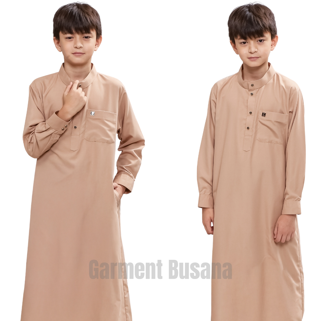 Jubah Anak Fanza Gamis anak Laki Laki Remaja Lengan panjang Putih Manset polosan Premium