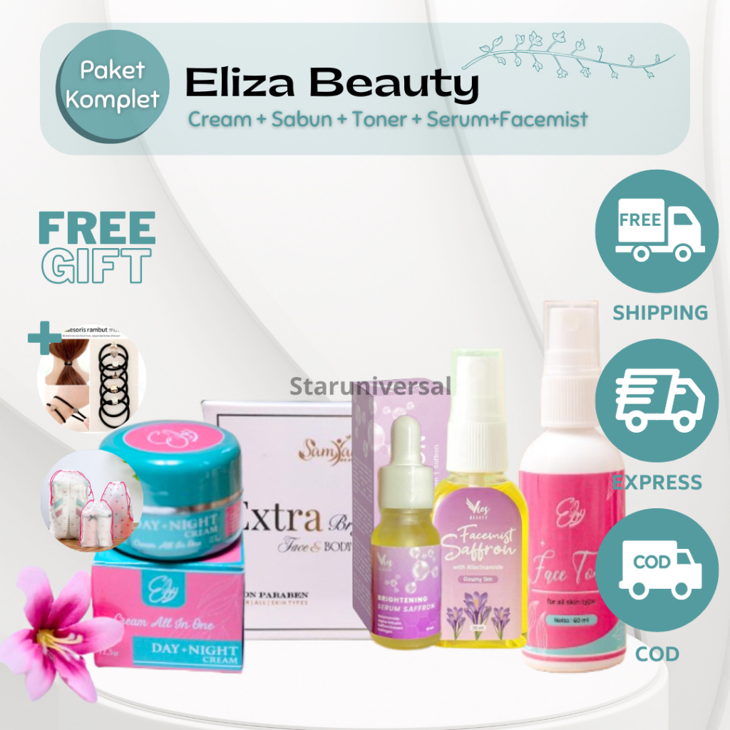 Paket Eby Eliza Beauty Bpom 1 Paket Lengkap Sabun Toner & Cream Eliza Beauty Original