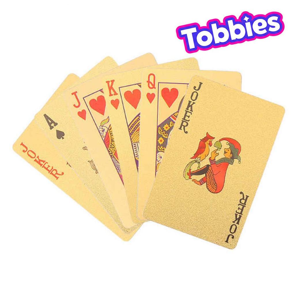 TOBBIES FUN SHOP Kartu Remi Poker Card Bahan Foil Anti Air Kualitas Premium untuk Permainan Keluarga
