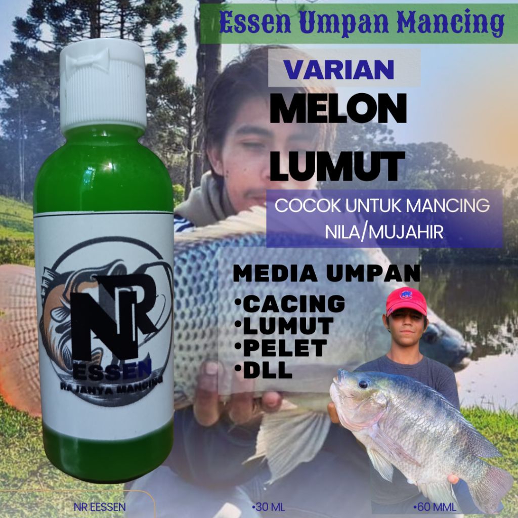 NR ESSEN AROMA MELON LUMUT Cocok buat mancing segala jenis ikan Mujahir, Nila, gurame, Bawal, Lele, 