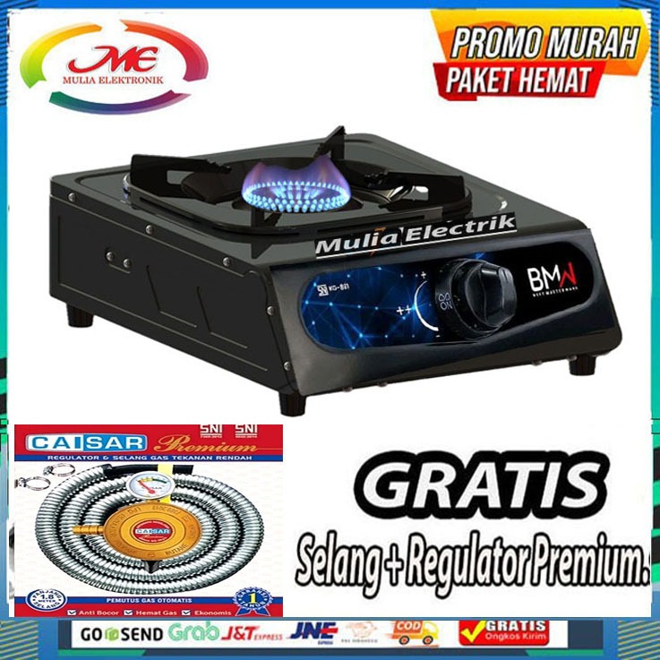 Paket Kompor Gas 1 Tungku / kompor full set Lengkap FREE(+) SELANG Paket REGULATOR PROMO