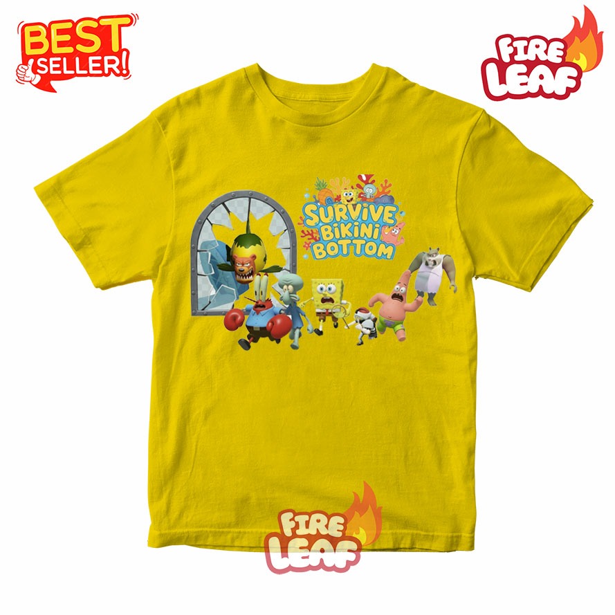 BAJU ATASAN KAOS ANAK SURVIVE BIKINI BOTTOM ROBLOX BAHAN PREMIUM FREE NAMA