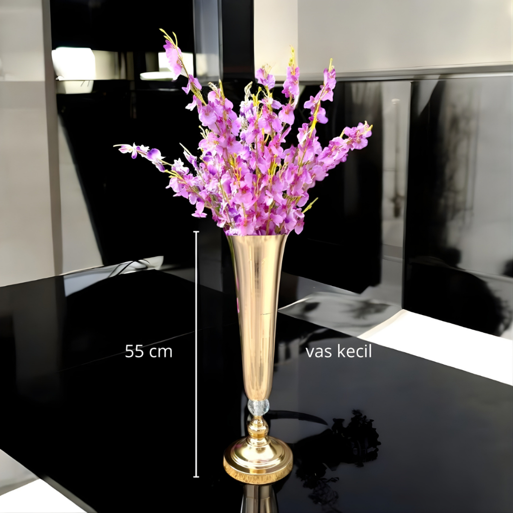 Vas Bunga Terompet / Vas Bunga Emas Logam / Vas Bunga Elegant / Vas Bunga Piala /  Vas Bunga Stainle
