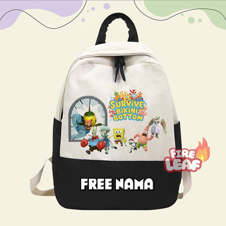 TAS RANSEL ANAK SEKOLAH SURVIVE BIKINI BOTTOM ROBLOX FREE CETAK NAMA