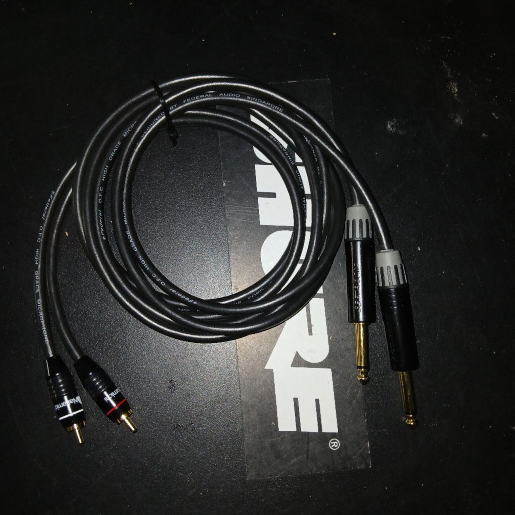 Kabel TS Akai 6,5mm to RCA 2 Unit Panjang 1,5M Kabel Federal Jack seetronic x Nakamichi