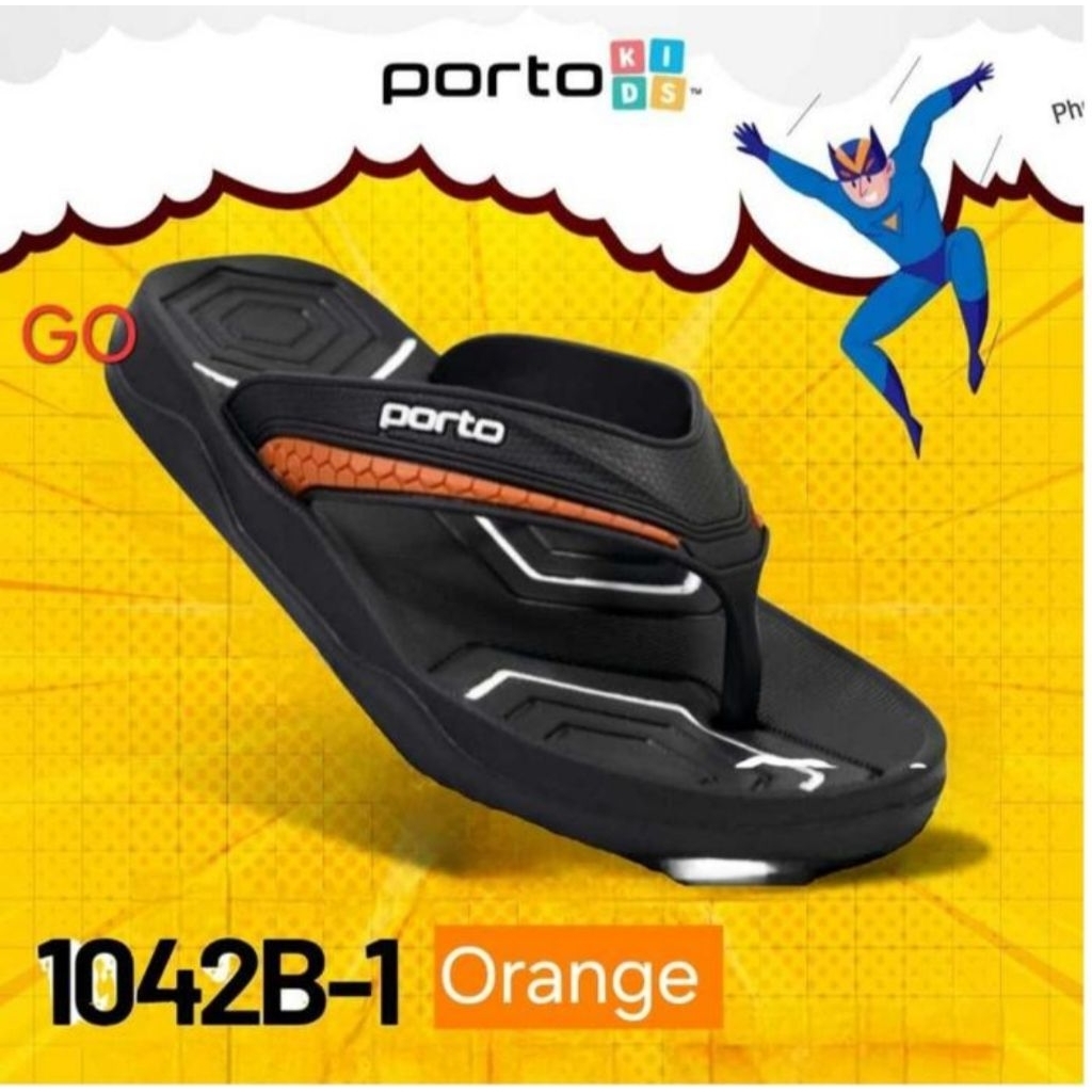 PORTO ANAK 1042B-1 Sandal Jepit/Sandal/Sandal Bola Karet Anak Laki/Perempuan