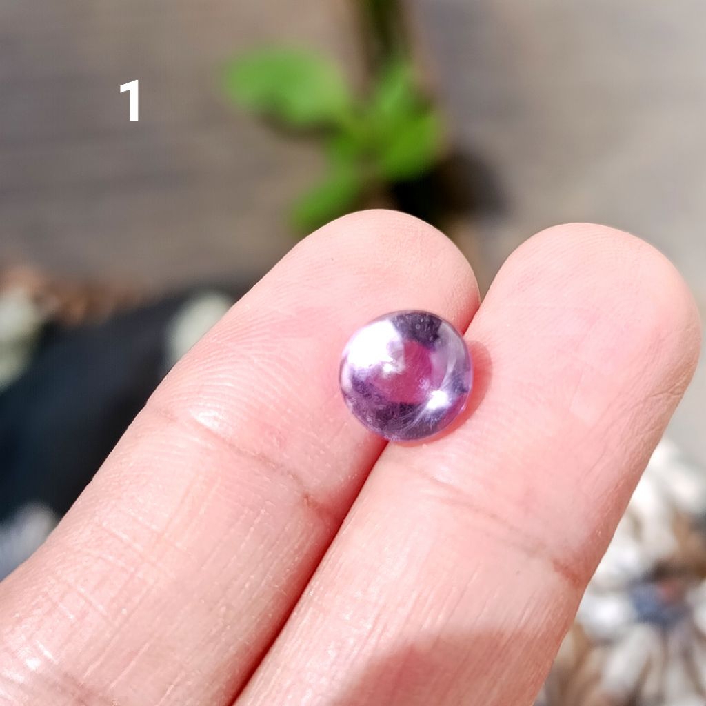 Batu Permata Natural Amethyst / kecububg ungu muda Bentuk Oval Polos  - Natural Kecubung Ungu muda