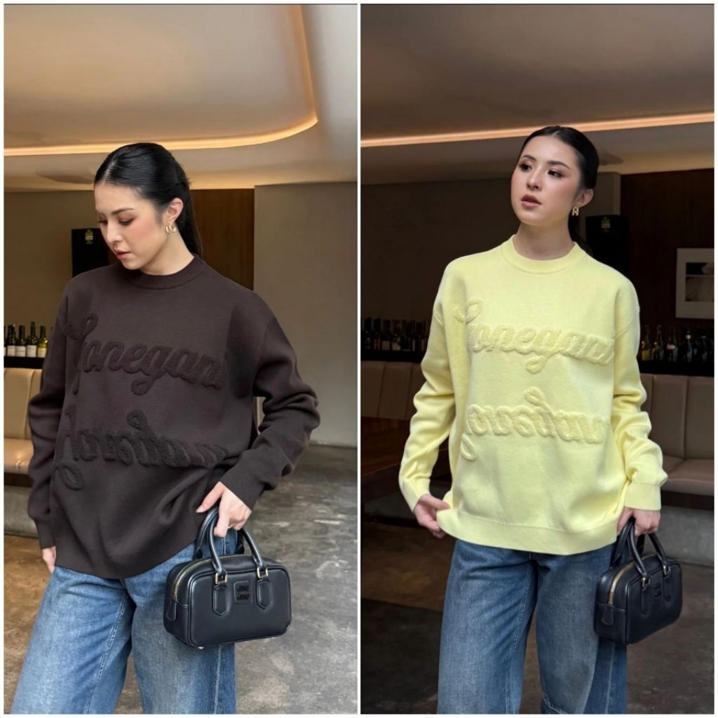 Ruffle Sweater Gonegani (Cream) cheer vest gonegani (Tea Rose) boxy sweater kenzo vest diora cheer c