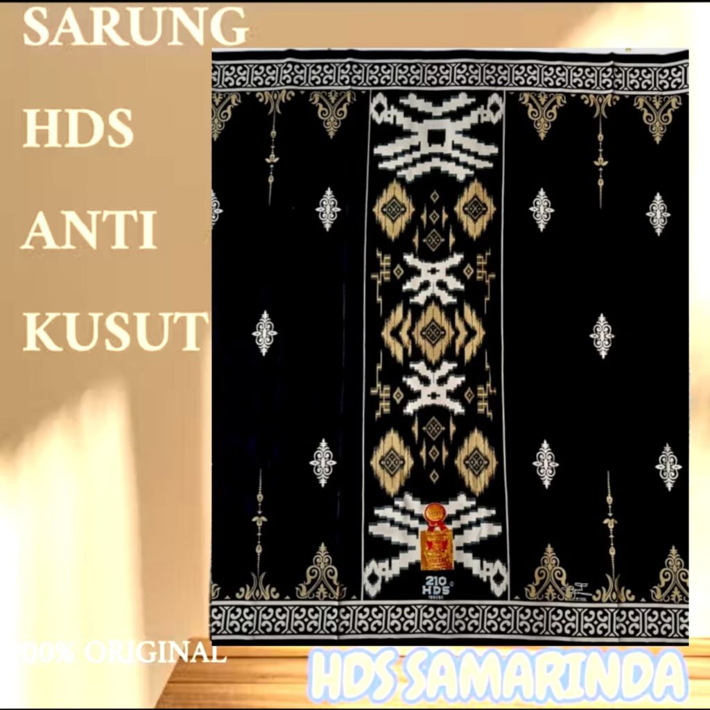 Sarung HDS Original 100% Samarinda | Warna Hitam Polos Elegan – Sarung Idaman Pria