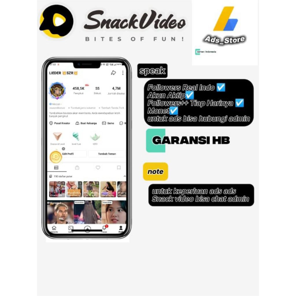 akun ads snack video (kwai) ads manajer