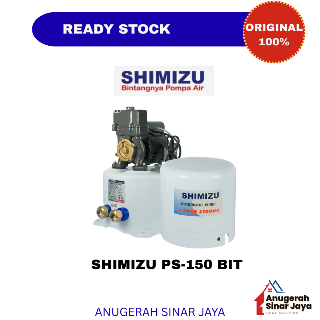 Pompa Air Shimizu PS-150 BIT / Pompa Air Sumur Dangkal Otomatis / Pompa Air Sumur Dangkal Automatic