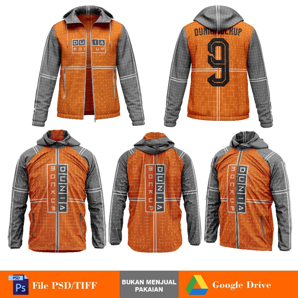 Mockup Jaket Windbreaker PSD