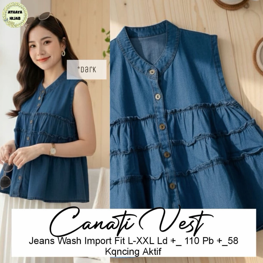 Jihana Blouse Canati Vest Jeans by Athaya