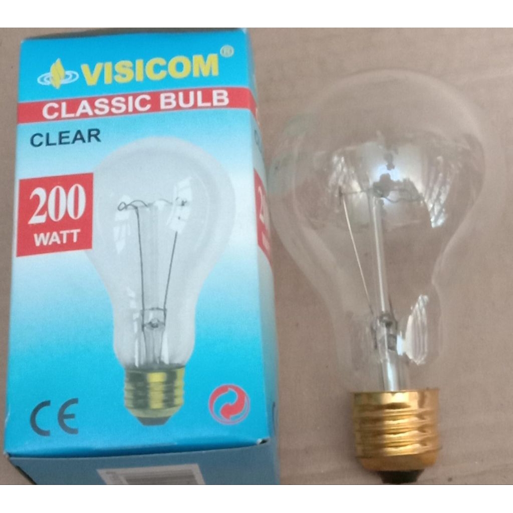 Lampu Bohlam VISICOM Classic Bulb 200 Watt – Clear