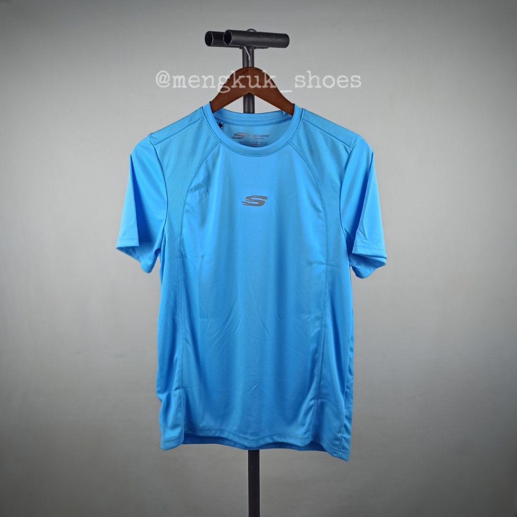 Kaos Run Blue Skechers Men Tee M Original size M L XL - KAOS RUNNING TENNIS PADEL POLIESTER SPORTY