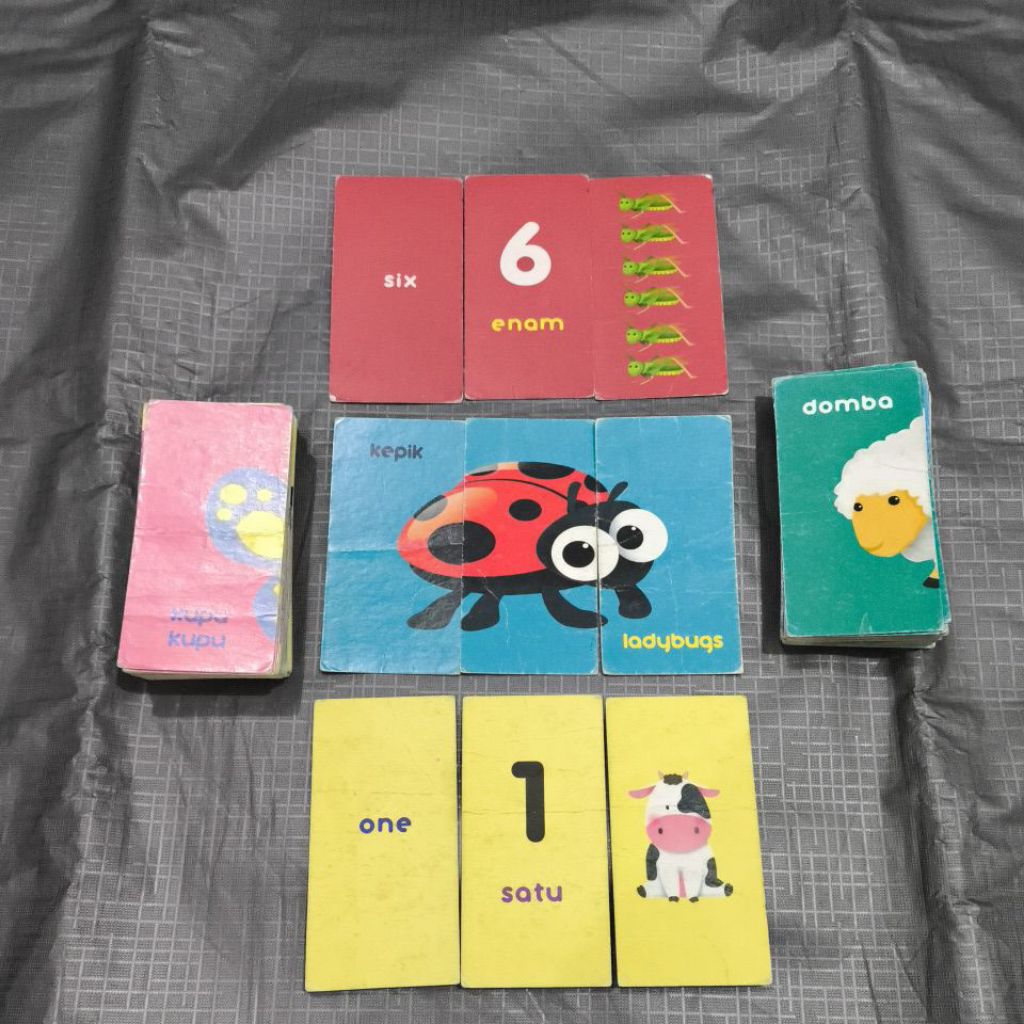 PRELOVED KARTU EDUKASI MENYUSUN GAMBAR BINATANG / ANIMAL PUZZLE