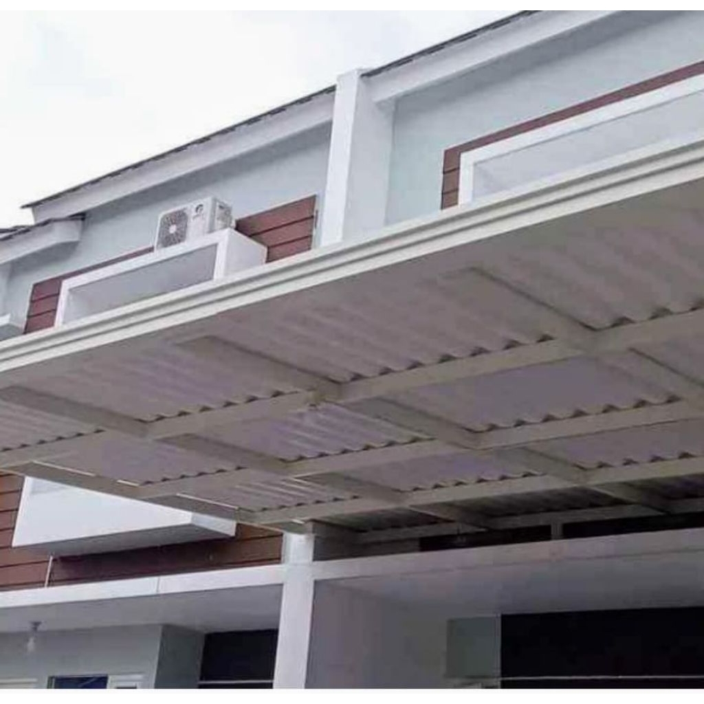 kanopi Atap alderon upvc dobel layer rangka hollow galvanis