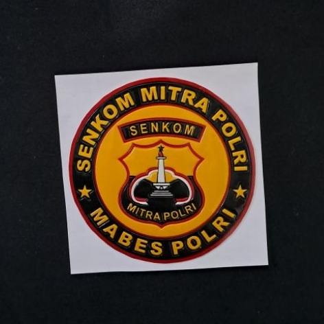 stiker embos timbul logo SENKOM MITRA POLRI MABES POLRI