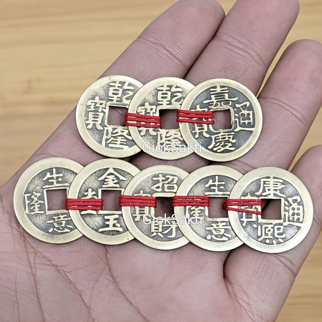 Koin Cina Kuno ikat 3 Koin Fengsui Penarik Rejeki