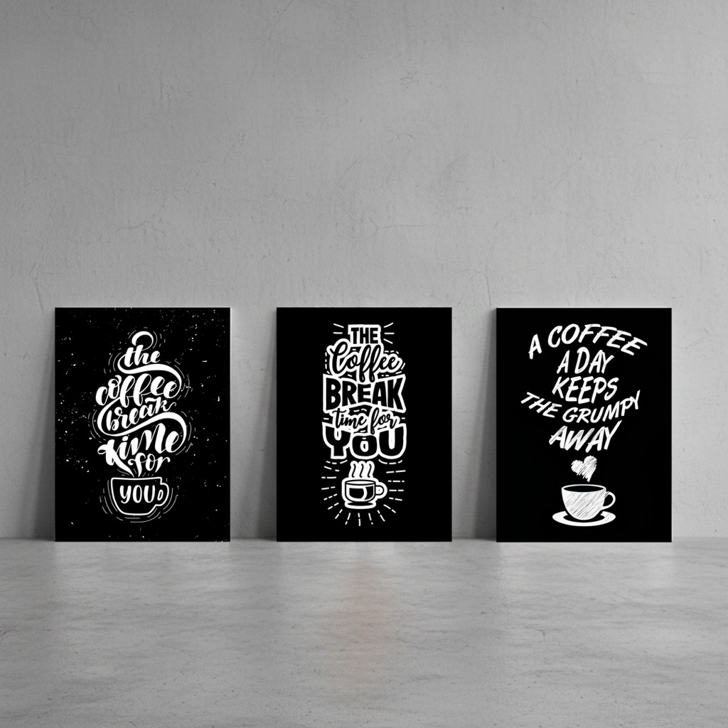 Poster Dinding Quotes Kopi Aesthetic Hiasan Dinding Cafe Quotes Kopi Pajangan Wall Decor