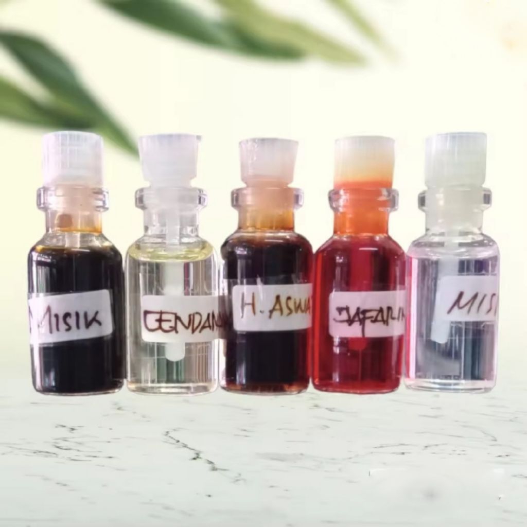 Full Bibit Minyak Misik 3ml Amber Misik Putih Jafaron Cendana Kasturi Kijang Melati Keraton Hajar As