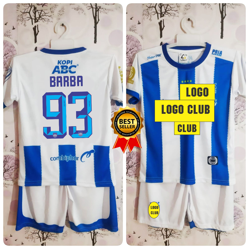 Jersey Persib Bandung Home 2024/2025 Anak Ukuran 7-13 Tahun - Jersey Sepak Bola Liga Super 2025