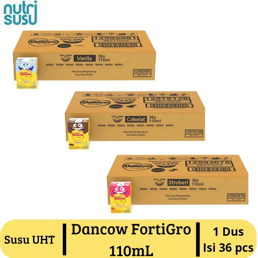 Dancow FortiGro Susu UHT 110mL - 1 Karton isi 36 Pcs