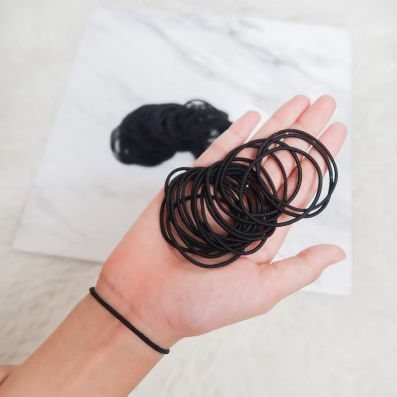 GELANG KARET HITAM DAPAT 10 GELANG  BISA COD ATAU BAYAR DI TEMPAT| GELANG HITAM POLOS | GELANG KARET