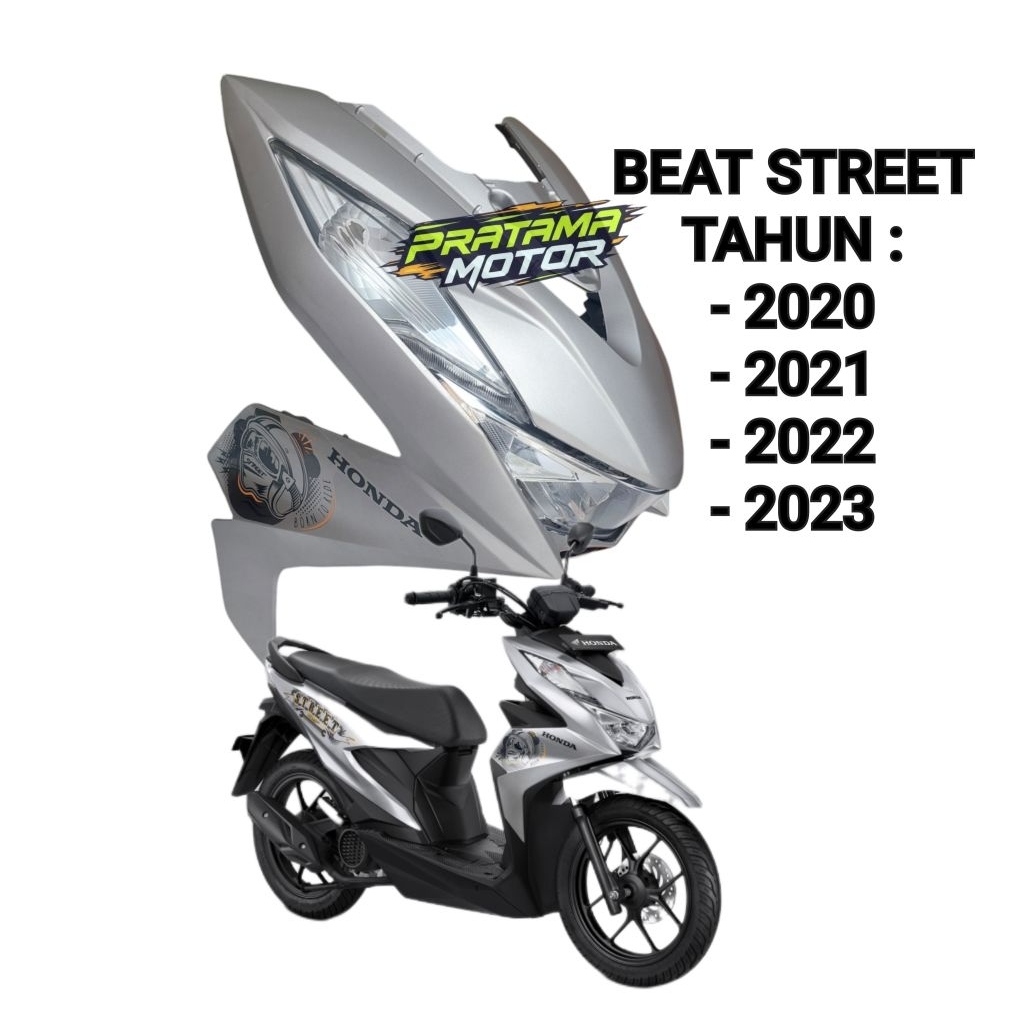 Cover Tameng Body Depan Beat Street Hitam Doff 2021 2022 2023 Plus Striping
