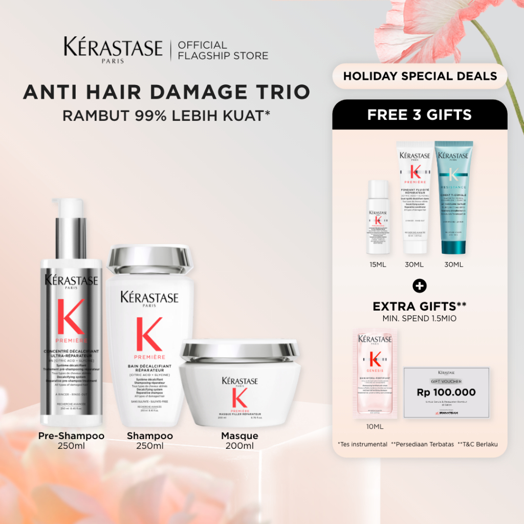 Kerastase Premiere Anti-Hair Damage Set - Bain Premiere 250ml Shampoo Rambut Rusak, Masque Premiere 