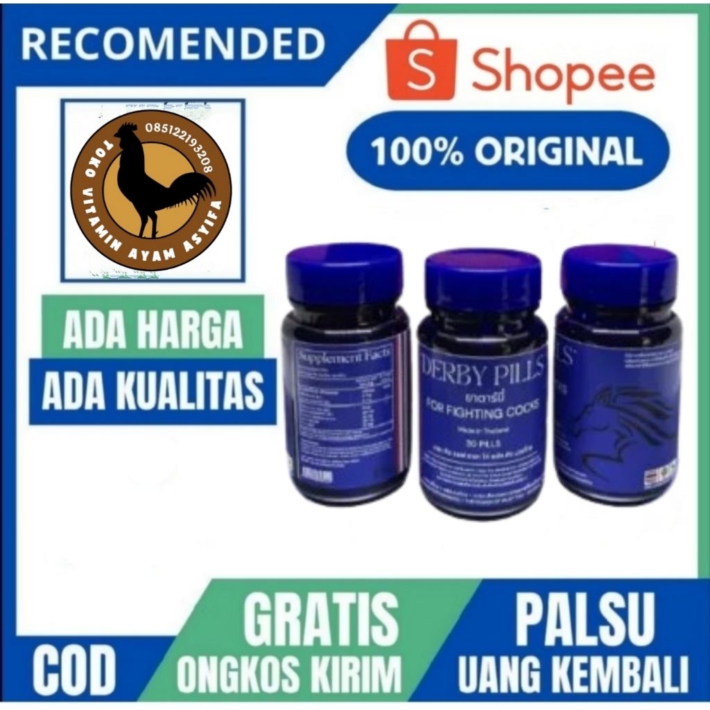 DERBY PILLS doping ayam aduan import Thailand original obat ayam, ayam laga, Taji ayam, ayam Filipin