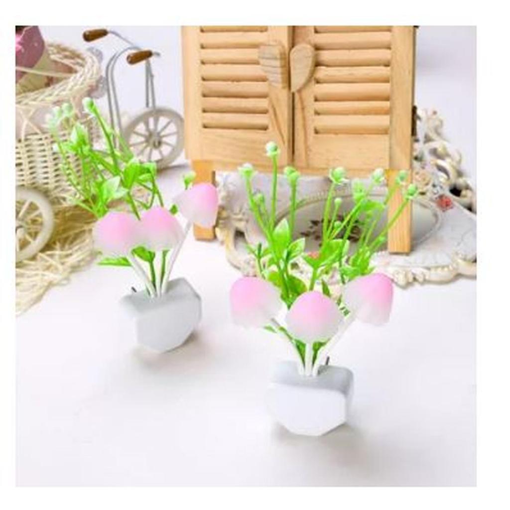 ( MY ACC ) Lampu Tidur Jamur Avatar Mini LED Sensor Unik dengan Jamur Putih Daun Hijau Bahan ABS & S