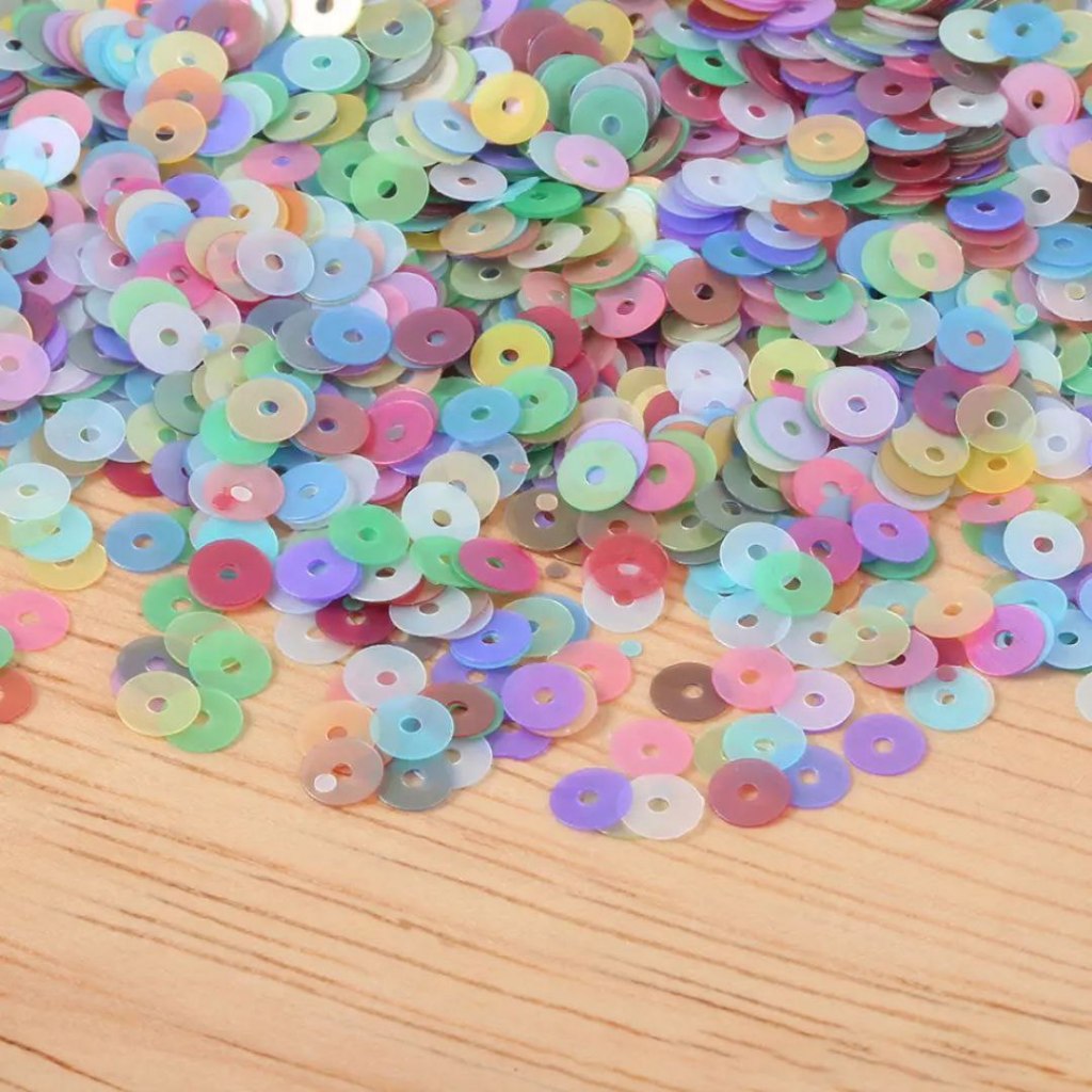 [Lubang Tengah] 5 gr Payet Koin Sequin Bulat Flat Aplikasi Gaun Ramboci Borci Dollar Dolar