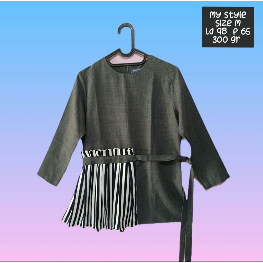 likenew my style blouse abu mix rempel salur size M