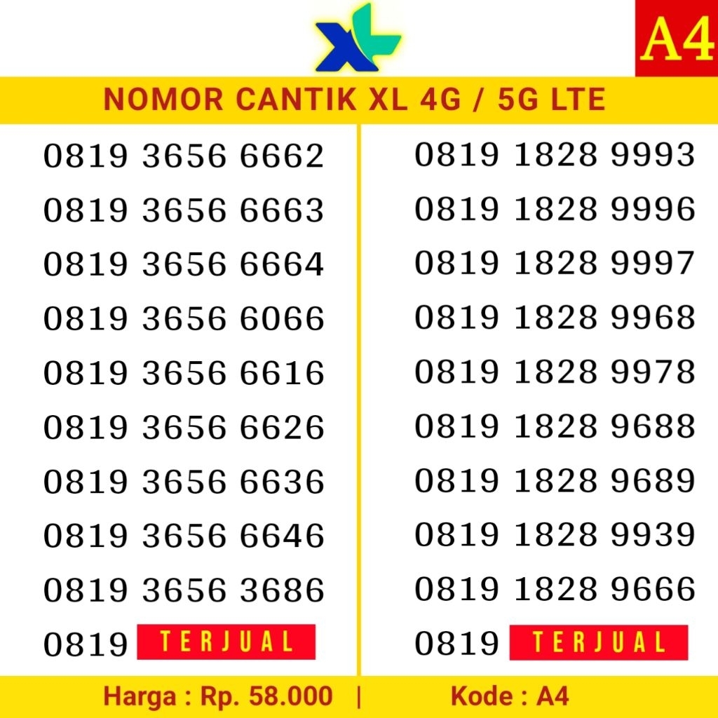 Nomor Cantik XL MURAH 0877 0878 0819 0818 0817 8888 9999