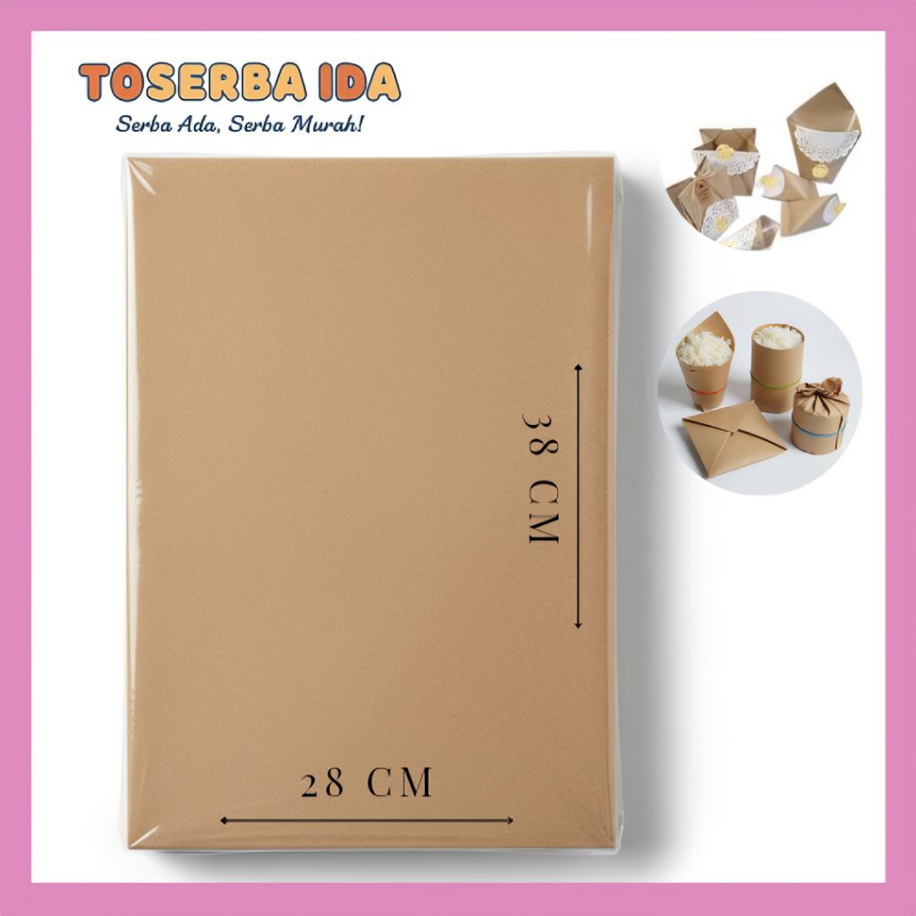 [ISI 40/50/100] Kertas Nasi Coklat / Kertas Bungkus Nasi Ukuran 28x38