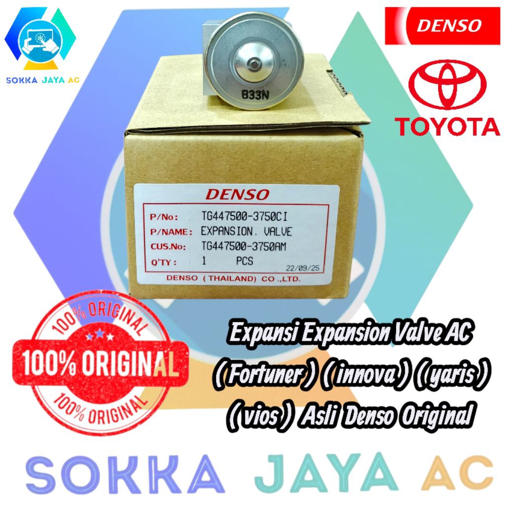 Expansi Expansion Valve AC Fortuner Innova Yaris Vios Asli Denso Original