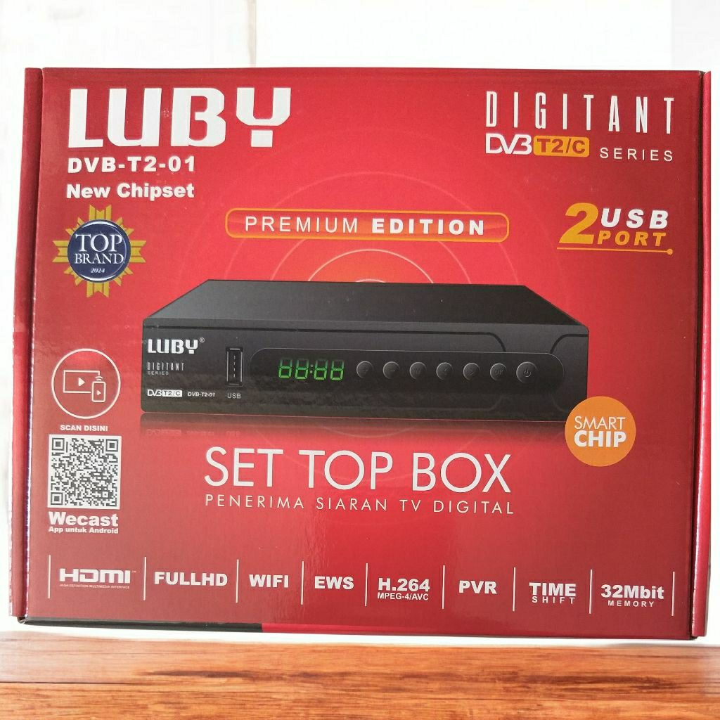 STB LUBY Set Top Box Digital DVBT2/C DVBT2-01 2USB PORT SMART CHIP/ NEW CHIPSET HDMI SNI