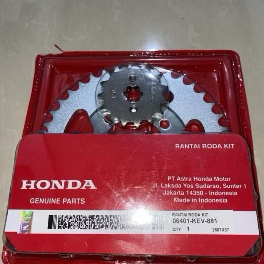 GEAR SET KEV + RANTAI 1 SET AHM HONDA SUPRA LAMA, SUPRA X LAMA, SUPRA FIT LAMA