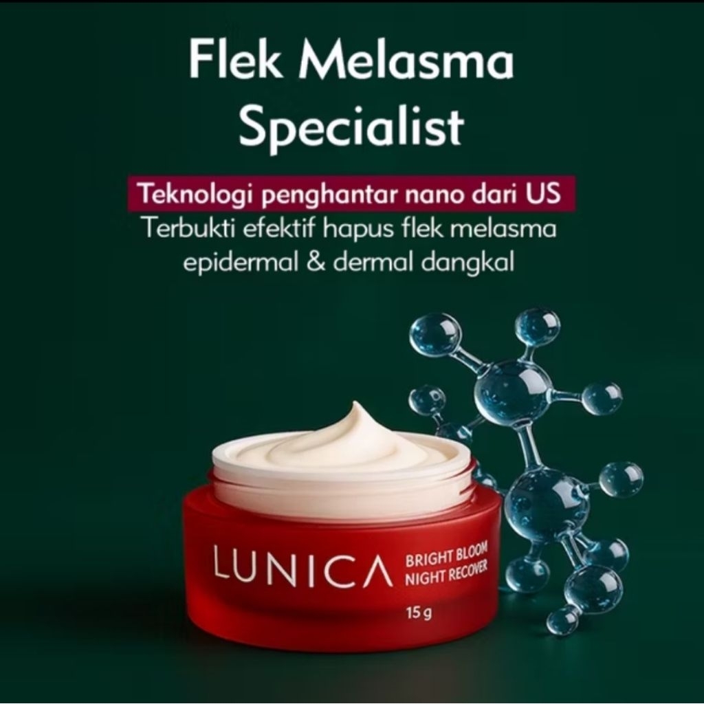 LUNICA Bright Bloom Cream - Night Recover Bantu Menghilangkan Flek Hitam, Melanin