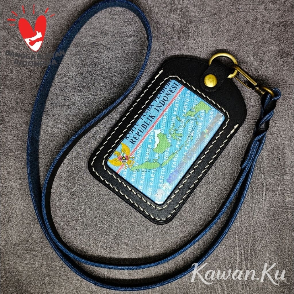 ID Card Holder Kulit Asli Premium Name Tag ID Handmade