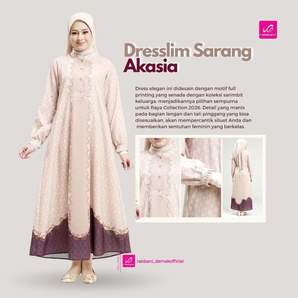 RABBANI - DRESSLIM SARANG AKASIA - DRESSLIM RABBANI - SARIMBIT SARANG AKASIA RABBANI - BUSANA LEBARA