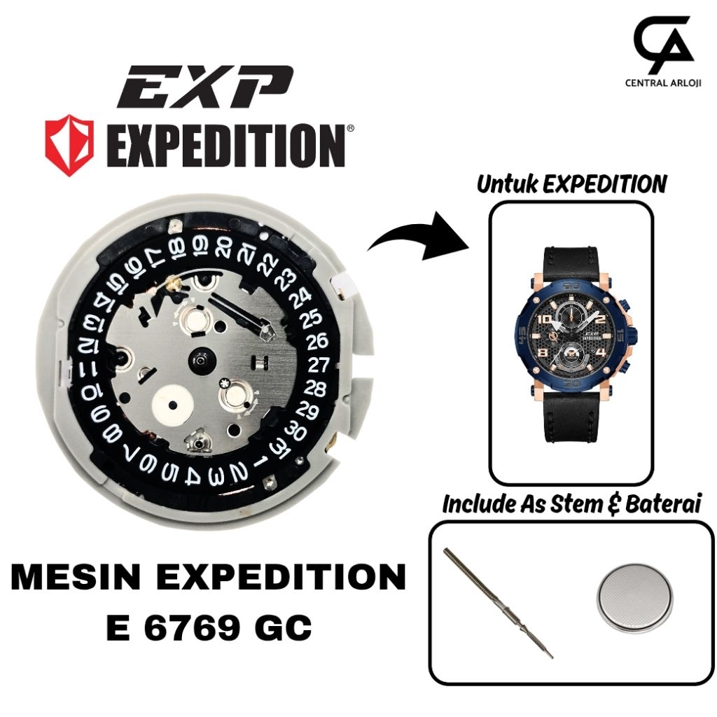 Mesin Jam Tangan Expedition Original E 6769 GC
