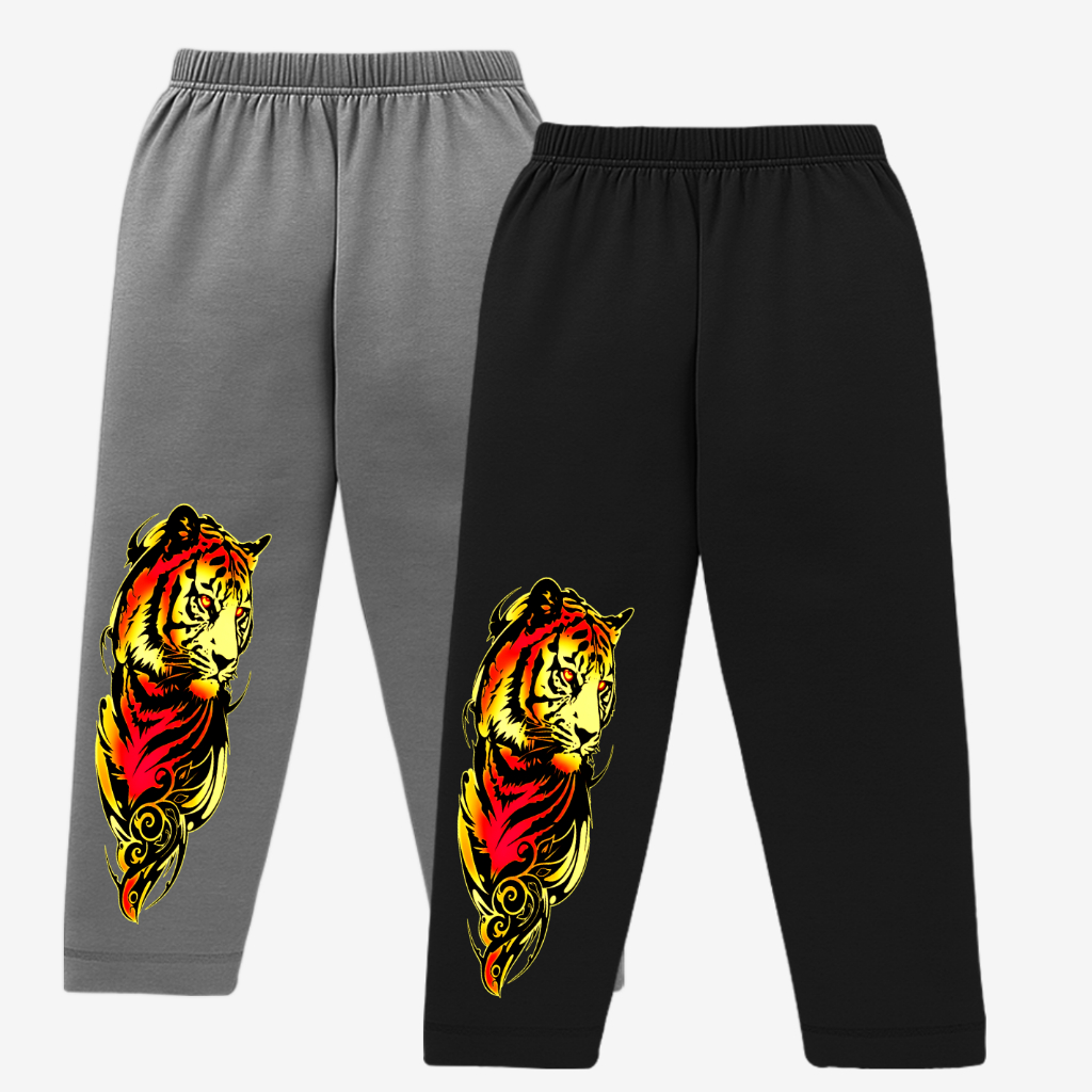 Celana anak panjang umur 3 - 10 Tahun Hitam S M L XL Bawahan tidur Model los lurus gambar harimau