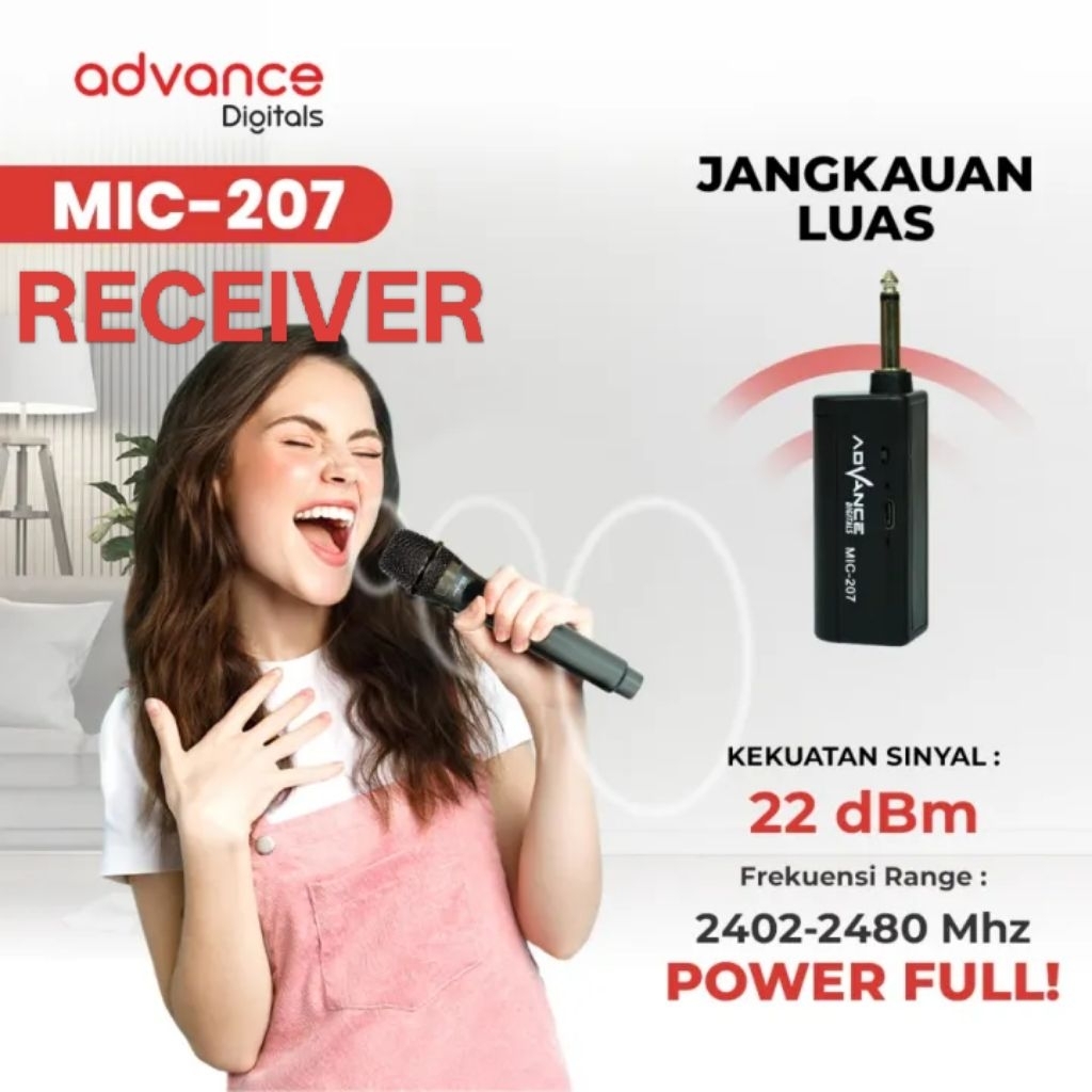 RECEIVER WIRELESS MIC ADVANCE 207 (HANYA RECEIVER,TIDAK INCLUDE MIC)