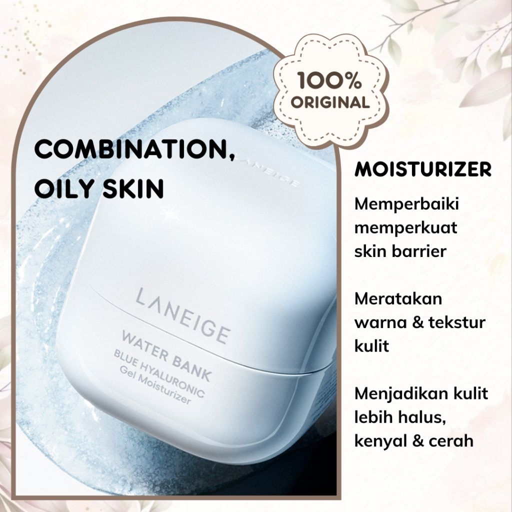 LANEIGE NEW Water Bank Blue Hyaluronic Gel Cream - 50ml Waterbank HA Day & Night Moisturizer For Com